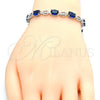 Rhodium Gold Filled Tennis Bracelet, with Sapphire Blue and White Cubic Zirconia, Polished, Rhodium Finish, 03.210.0069.8.08 (06 MM Thickness, 8 Inches Length)