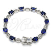Rhodium Gold Filled Tennis Bracelet, with Sapphire Blue and White Cubic Zirconia, Polished, Rhodium Finish, 03.210.0069.8.08 (06 MM Thickness, 8 Inches Length)