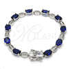 Rhodium Gold Filled Tennis Bracelet, with Sapphire Blue and White Cubic Zirconia, Polished, Rhodium Finish, 03.210.0069.8.08 (06 MM Thickness, 8 Inches Length)