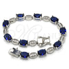 Rhodium Gold Filled Tennis Bracelet, with Sapphire Blue and White Cubic Zirconia, Polished, Rhodium Finish, 03.210.0069.8.08 (06 MM Thickness, 8 Inches Length)