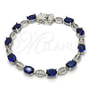 Rhodium Gold Filled Tennis Bracelet, with Sapphire Blue and White Cubic Zirconia, Polished, Rhodium Finish, 03.210.0069.8.08 (06 MM Thickness, 8 Inches Length)