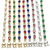 Rhodium Gold Filled Tennis Bracelet, with Sapphire Blue and White Cubic Zirconia, Polished, Rhodium Finish, 03.210.0069.8.08 (06 MM Thickness, 8 Inches Length)