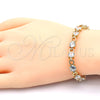Oro Laminado Tennis Bracelet, Gold Filled Style with White Cubic Zirconia, Polished, Golden Finish, 03.210.0070.08 (06 MM Thickness, 8 Inches Length)