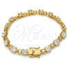 Oro Laminado Tennis Bracelet, Gold Filled Style with White Cubic Zirconia, Polished, Golden Finish, 03.210.0070.08 (06 MM Thickness, 8 Inches Length)