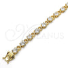 Oro Laminado Tennis Bracelet, Gold Filled Style with White Cubic Zirconia, Polished, Golden Finish, 03.210.0070.08 (06 MM Thickness, 8 Inches Length)
