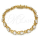 Oro Laminado Tennis Bracelet, Gold Filled Style Box Lock Design, with White Cubic Zirconia, Polished, Golden Finish, 03.210.0070.08 (06 MM Thickness, 8 Inches Length)