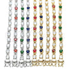 Oro Laminado Tennis Bracelet, Gold Filled Style with Garnet and White Cubic Zirconia, Polished, Golden Finish, 03.210.0070.1.08 (06 MM Thickness, 8 Inches Length)