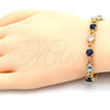 Oro Laminado Tennis Bracelet, Gold Filled Style with Sapphire Blue and White Cubic Zirconia, Polished, Golden Finish, 03.210.0070.4.08 (06 MM Thickness, 8 Inches Length)