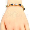 Oro Laminado Tennis Bracelet, Gold Filled Style with Sapphire Blue and White Cubic Zirconia, Polished, Golden Finish, 03.210.0070.4.08 (06 MM Thickness, 8 Inches Length)