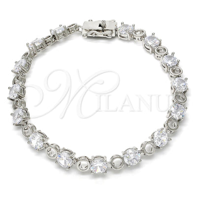 Rhodium Gold Filled Tennis Bracelet, with White Cubic Zirconia, Polished, Rhodium Finish, 03.210.0070.5.08 (06 for wholesale, main product view