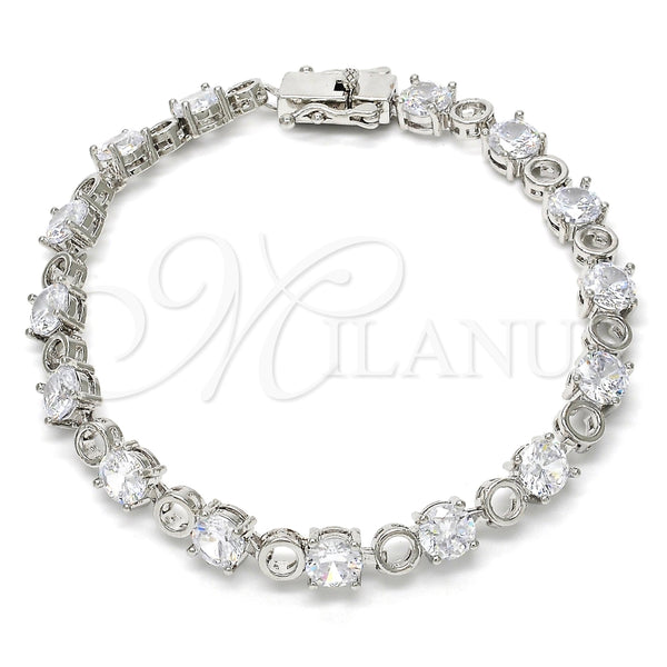 Rhodium Gold Filled Tennis Bracelet, with White Cubic Zirconia, Polished, Rhodium Finish, 03.210.0070.5.08 (06 MM Thickness, 8 Inches Length)