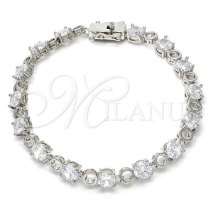 Rhodium Gold Filled Tennis Bracelet, with White Cubic Zirconia, Polished, Rhodium Finish, 03.210.0070.5.08 (06 MM Thickness, 8 Inches Length)