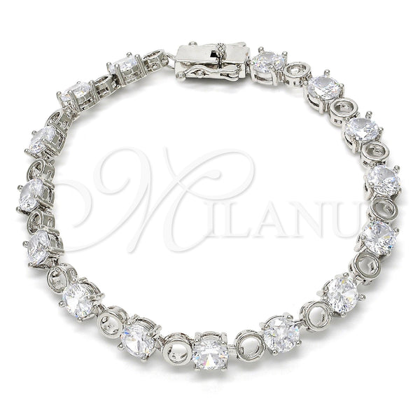 Rhodium Gold Filled Tennis Bracelet, with White Cubic Zirconia, Polished, Rhodium Finish, 03.210.0070.5.08 (06 MM Thickness, 8 Inches Length)