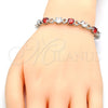 Rhodium Gold Filled Tennis Bracelet, with Garnet and White Cubic Zirconia, Polished, Rhodium Finish, 03.210.0070.6.08 (06 MM Thickness, 8 Inches Length)