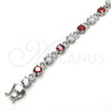 Rhodium Gold Filled Tennis Bracelet, with Garnet and White Cubic Zirconia, Polished, Rhodium Finish, 03.210.0070.6.08 (06 MM Thickness, 8 Inches Length)