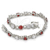 Rhodium Gold Filled Tennis Bracelet, with Garnet and White Cubic Zirconia, Polished, Rhodium Finish, 03.210.0070.6.08 (06 MM Thickness, 8 Inches Length)
