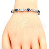 Rhodium Gold Filled Tennis Bracelet, with Sapphire Blue and White Cubic Zirconia, Polished, Rhodium Finish, 03.210.0070.8.08 (06 MM Thickness, 8 Inches Length)