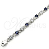 Rhodium Gold Filled Tennis Bracelet, with Sapphire Blue and White Cubic Zirconia, Polished, Rhodium Finish, 03.210.0070.8.08 (06 MM Thickness, 8 Inches Length)