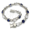 Rhodium Gold Filled Tennis Bracelet, with Sapphire Blue and White Cubic Zirconia, Polished, Rhodium Finish, 03.210.0070.8.08 (06 MM Thickness, 8 Inches Length)