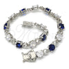 Rhodium Gold Filled Tennis Bracelet, with Sapphire Blue and White Cubic Zirconia, Polished, Rhodium Finish, 03.210.0070.8.08 (06 MM Thickness, 8 Inches Length)