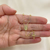 Oro Laminado Thin Rosary, Gold Filled Style Divino NiÃ±o and Crucifix Design, Polished, Golden Finish, 09.02.0040.18