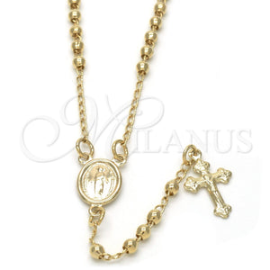 Gold Filled Jewelry — Thin Rosary Medalla Milagrosa and Crucifix Design Polished — main product view — SKU 119560 | Oro Laminado joyería — Thin Rosary Medalla Milagrosa and Crucifix diseño pulido — SKU 119560