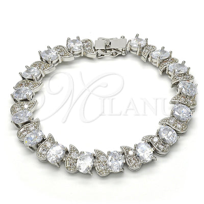 Rhodium Gold Filled Tennis Bracelet, with White Cubic Zirconia, Polished, Rhodium Finish, 03.210.0071.5.08 (11 for wholesale, main product view