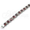 Rhodium Gold Filled Tennis Bracelet, with Garnet and White Cubic Zirconia, Polished, Rhodium Finish, 03.210.0071.7.08 (11 MM Thickness, 8 Inches Length)