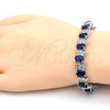 Rhodium Gold Filled Tennis Bracelet, with Sapphire Blue and White Cubic Zirconia, Polished, Rhodium Finish, 03.210.0071.8.08 (11 MM Thickness, 8 Inches Length)