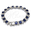 Rhodium Gold Filled Tennis Bracelet, with Sapphire Blue and White Cubic Zirconia, Polished, Rhodium Finish, 03.210.0071.8.08 (11 MM Thickness, 8 Inches Length)