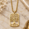 Oro Laminado Pendant Necklace, Gold Filled Style Tree Design, Polished, Golden Finish, 04.09.0165.18 (02 MM Thickness, 18 Inches Length)