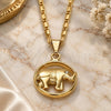 Oro Laminado Pendant Necklace, Gold Filled Style Elephant Design, Polished, Golden Finish, 04.09.0166.18 (02 MM Thickness, 18 Inches Length)