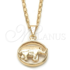 Gold Filled Necklace — Pendant Necklace Elephant Design Polished 04.09. 02 MM — main product view — SKU 119598 | Oro Laminado collar — Pendant Necklace Elephant diseño pulido 04.09. 02 MM — SKU 119598