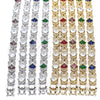 Oro Laminado Tennis Bracelet, Gold Filled Style Greek Key Design, with White Cubic Zirconia, Polished, Golden Finish, 03.210.0073.08 (10 MM Thickness, 8 Inches Length)