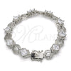 White Gold Filled Bracelet — Tennis Bracelet Greek Key Design with White Cubic — alternate product view — SKU 119621 | Oro Laminado Blanco brazalete — Tennis Bracelet Greek Key diseño with blanco Cubic — SKU 119621
