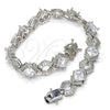 White Gold Filled Bracelet — Tennis Bracelet Greek Key Design with White Cubic — alternate product view — SKU 119621 | Oro Laminado Blanco brazalete — Tennis Bracelet Greek Key diseño with blanco Cubic — SKU 119621