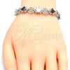 Rhodium Gold Filled Tennis Bracelet, Greek Key Design, with Garnet and White Cubic Zirconia, Polished, Rhodium Finish, 03.210.0073.6.08 (10 MM Thickness, 8 Inches Length)