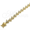 Oro Laminado Tennis Bracelet, Gold Filled Style with White Cubic Zirconia, Polished, Golden Finish, 03.210.0074.08 (09 MM Thickness, 8 Inches Length)