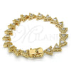 Oro Laminado Tennis Bracelet, Gold Filled Style with White Cubic Zirconia, Polished, Golden Finish, 03.210.0074.08 (09 MM Thickness, 8 Inches Length)