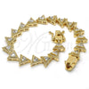 Oro Laminado Tennis Bracelet, Gold Filled Style with White Cubic Zirconia, Polished, Golden Finish, 03.210.0074.08 (09 MM Thickness, 8 Inches Length)
