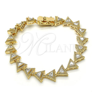Gold Filled Bracelet — Tennis Bracelet with White Cubic Zirconia Polished 03. — main product view — SKU 119625 | Oro Laminado brazalete — Tennis Bracelet with blanco Cubic Zirconia pulido 03. — SKU 119625