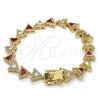 Gold Filled Bracelet — Tennis Bracelet with Ruby and White Cubic Zirconia — alternate product view — SKU 119627 | Oro Laminado brazalete — Tennis Bracelet with Ruby and blanco Cubic Zirconia — SKU 119627
