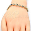 Oro Laminado Tennis Bracelet, Gold Filled Style with Sapphire Blue and White Cubic Zirconia, Polished, Golden Finish, 03.210.0074.4.08 (09 MM Thickness, 8 Inches Length)