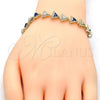 Oro Laminado Tennis Bracelet, Gold Filled Style with Sapphire Blue and White Cubic Zirconia, Polished, Golden Finish, 03.210.0074.4.08 (09 MM Thickness, 8 Inches Length)
