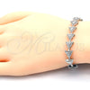 Rhodium Gold Filled Tennis Bracelet, with White Cubic Zirconia, Polished, Rhodium Finish, 03.210.0074.5.08 (09 MM Thickness, 8 Inches Length)