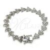 Rhodium Gold Filled Tennis Bracelet, with White Cubic Zirconia, Polished, Rhodium Finish, 03.210.0074.5.08 (09 MM Thickness, 8 Inches Length)