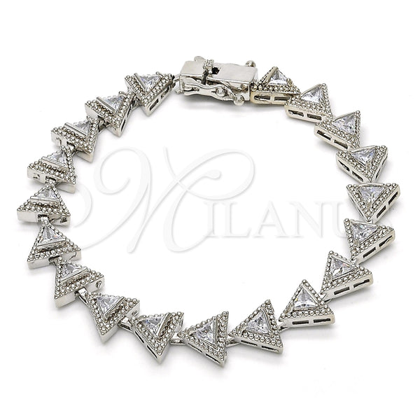 White Gold Filled Bracelet — Tennis Bracelet with White Cubic Zirconia Polished 03. — alternate product view — SKU 119630 | Oro Laminado Blanco brazalete — Tennis Bracelet with blanco Cubic Zirconia pulido 03. — SKU 119630