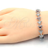 Rhodium Gold Filled Tennis Bracelet, with Garnet and White Cubic Zirconia, Polished, Rhodium Finish, 03.210.0074.6.08 (09 MM Thickness, 8 Inches Length)