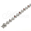 Rhodium Gold Filled Tennis Bracelet, with Garnet and White Cubic Zirconia, Polished, Rhodium Finish, 03.210.0074.6.08 (09 MM Thickness, 8 Inches Length)