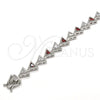 Rhodium Gold Filled Tennis Bracelet, with Garnet and White Cubic Zirconia, Polished, Rhodium Finish, 03.210.0074.6.08 (09 MM Thickness, 8 Inches Length)
